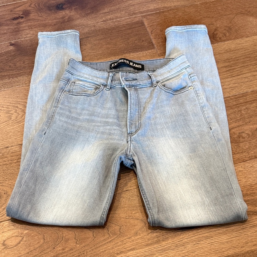 Express Light Grey Skinny Jeans